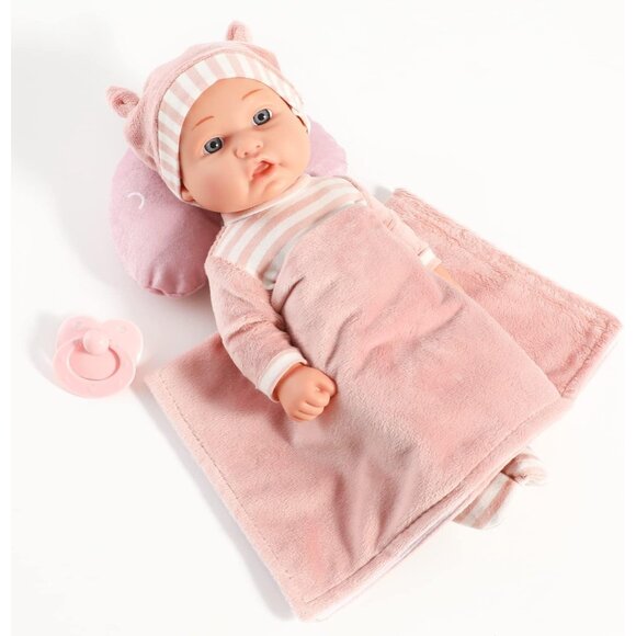 12 Inch Baby Doll Toy Set with Carrier Bassinet Pacifier Blanket Pillow Toddles - Picture 5 of 7